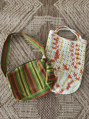 Lot of 2 Boho 90s Retro handbags hippie festival cottage